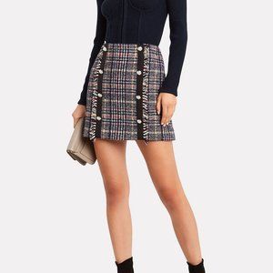 Veronica Beard Celie Skirt Size 0 Plaid w/ Silver Buttons